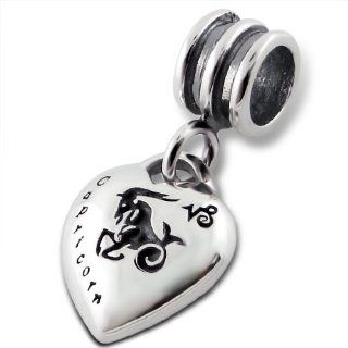 Capricorn Zodiac Star Sign Charm Bead Dangle 925 Sterling Silver Fits Pandora Charm Bracelet: inBLISS: Jewelry