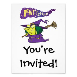 bewitched silly cartoon witch custom invitation