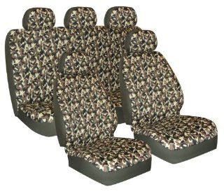 Universal Full Set OF Car Seat Covers CLASSIC GREEN CAMO CAMOUFLAGE SC 177: Automotive