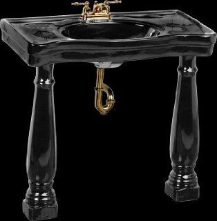 Black Bathroom Sinks Black Vitreous China, Belle Epoque Sink Two Roman Legs Centerset  13452   Pedestal Sinks  