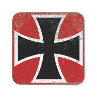 German WWI Red Baron Roundel Rustic Stickers