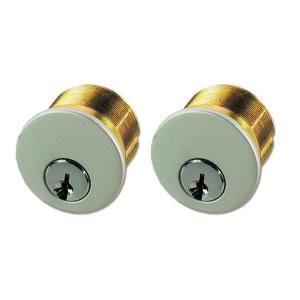 Global Door Controls Double Brass Mortise Cylinder in Aluminum TH1100 BCX2AL