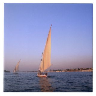 Beautiful sail boats riding along the famous ceramic tiles