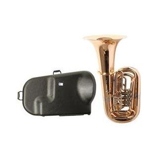 Miraphone 186 4U Series 4 Valve Gold Brass BBb Tuba with Hard Case (Standard): Musical Instruments