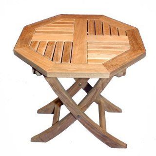 Teak Small Occasional Octagon Table Multicolor   R064 : Patio Tables : Patio, Lawn & Garden
