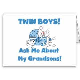 Ask About My Twin Grandsons Greeting Card