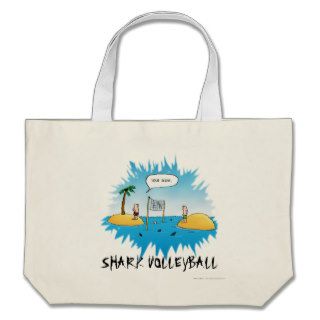 Shark Volleyball Funny Cartoon Canvas Bags