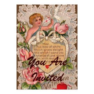 Valentine Poem With Cupid Invite