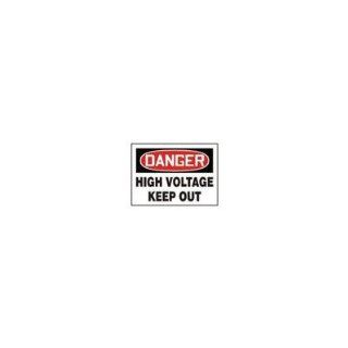 X 14" Red, Black And White Plastic ValueTM High Voltage And Hazard Sign Danger High Voltage Keep Out: Office Products