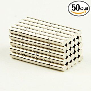 Lot 50pcs D0.0787x0.197inch Cylinder Magnets Neodymium Fridge Rare Earth Strong N35: Industrial Rare Earth Magnets: Industrial & Scientific