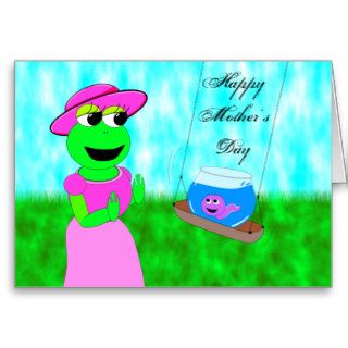 swinging frog, Mother's Day Greeting Card