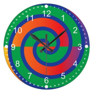 Funky Swirls Pattern Color Splash Clock