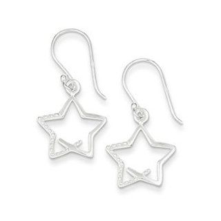 Sterling Silver Star Shepherd Hook Earrings Cyber Monday Special: Jewelry Brothers: Jewelry