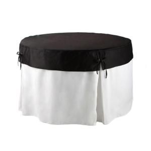 Lifetime 60 in. Round Table in White Table Cloth with Black Topper 1117783