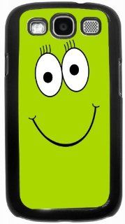 Rikki KnightTM Green Cheeky Smiley Face   Black Hard Case Cover for Samsung Galaxy i9300 Galaxy S3: Cell Phones & Accessories