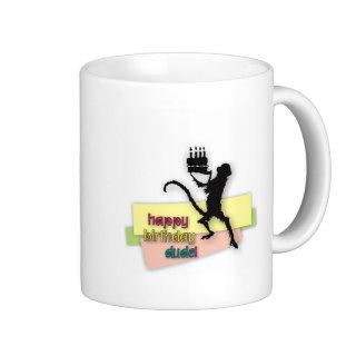 Happy Birthday Dude Monkey with cake & candles Mug