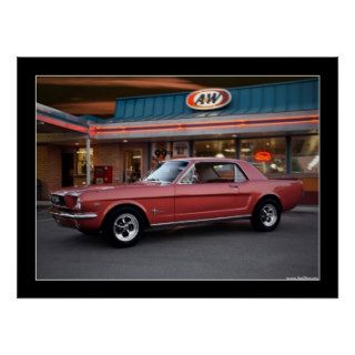 1966 Ford Mustang Coupe Classic Car Poster