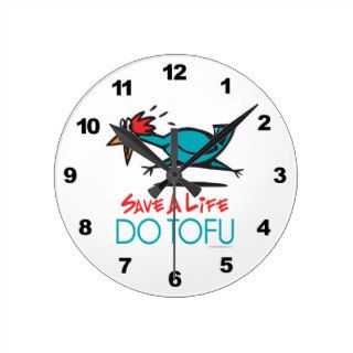 Funny Vegetarian Tofu Round Clock