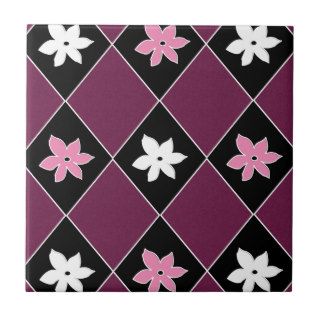 Burgundy Patterns Ceramic Tile