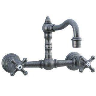 Cifial 267.155.D20 Highlands Double Cross Handle Widespread Wall Mount Bathroom Faucet in Distressed Nickel 267.155.D20   Tub And Shower Faucets