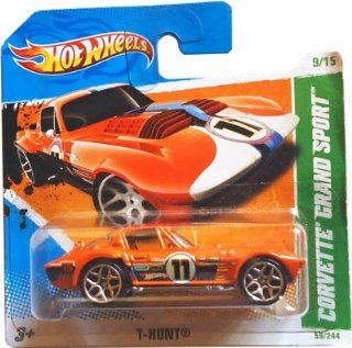 2011 Hot Wheels T HUNT (Orange) Corvette Grand Sport #59/244 (Short Card): Toys & Games