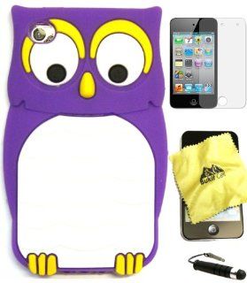 [WG] Apple iPod Touch 4th Generation 3D Owl Silicone Case (Purple) + FREE Screen Protector + Free WirelessGeeks247 Metallic Detachable Touch Screen STYLUS PEN with Anti Dust Plug : MP3 Players & Accessories