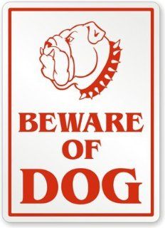 Guard Dog Beware Of Dog (with Graphic) Plastic Sign, 10" x 7"  Yard Signs  Patio, Lawn & Garden