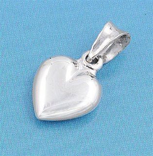 Plain Heart 9MM Heart Pendant Sterling Silver 925 Jewelry