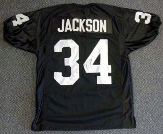 Bo Jackson Oakland Raiders NFL Hand Signed Authentic Black Home Jersey Sports Collectibles
