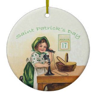 Vintage St. Patrick's Day Girl Ornament