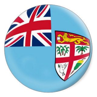 6 large stickers Fiji flag