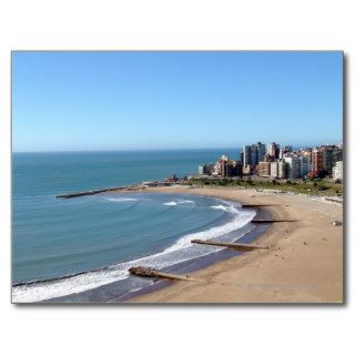 Aerial view of beaches in Mar del Plata Post Card