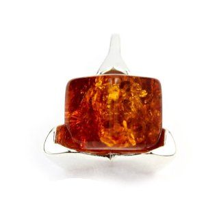 SilverAmber Lovely 925 Sterling Silver & Baltic Amber Designer Pendant GL261: Jewelry