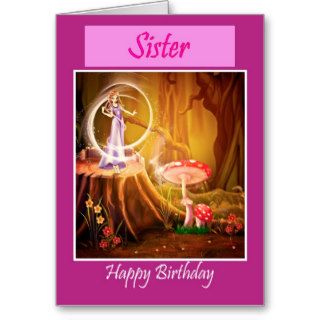 Happy Birthday Sister with fairy sister's birthday Cards