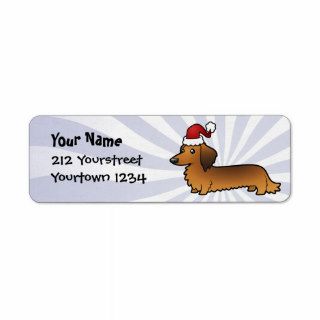 Christmas Dachshund (longhair) Custom Return Address Labels