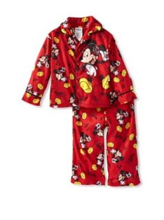 Disney Mickey Mouse Toddler Boys Red 2Pc Flannel Pajama Set: Clothing
