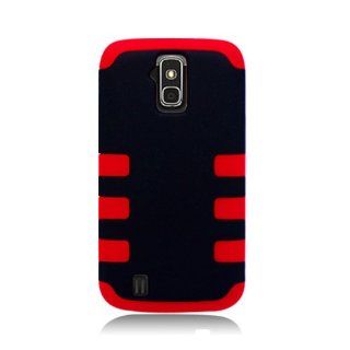 Black Red Hard Soft Gel Dual Layer Cover Case for ZTE Anthem 4G N910: Cell Phones & Accessories