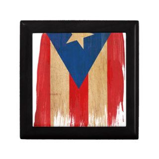 Bandera puertorriqueña cajas de recuerdo de
