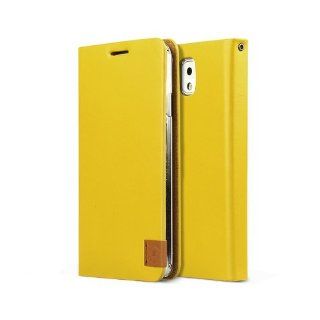 Smart Tech  Samsung Galaxy Note 3 Signature Tag Diary Wallet Case Cover Genuine Leather Case for Galaxy Note III N9002 N9005 N9006 N9008 N9009 (Mustard): Cell Phones & Accessories
