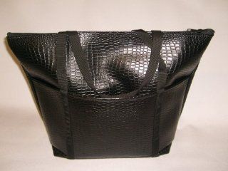 Tote Bag, ladies Tote Perfect Weekend Bags, italian Lizard, Black Fully Lined U.s.made : Cosmetic Tote Bags : Beauty