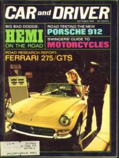 CAR & DRIVER Ferrari 275/GTS Porsche 912/5 road test 10 1965: Entertainment Collectibles