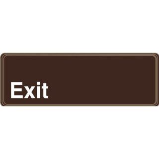 Accuform Signs PAR308 Deco Shield Acrylic Plastic Architectural Style Sign, Legend "Exit" with Step Radius Edges, 9" Width x 3" Length x 0.135" Thickness, White on Brown: Industrial Warning Signs: Industrial & Scientific