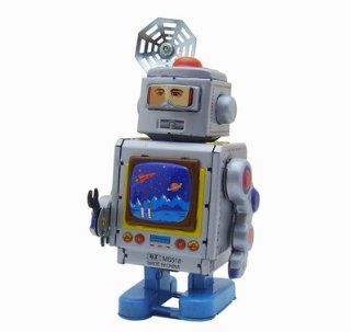 Aerospace Repairer Robot, Metal Robot Winds Up, New Tin Toy Collection, 5" Tall 