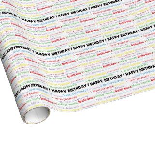 Happy Birthday in Many Languages Gift Wrap