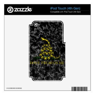 Gadsden Snake on Marbled Background Decal For iPod Touch 4G