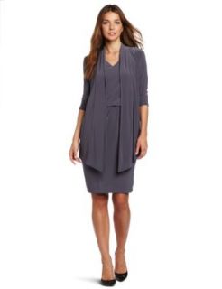 Jones New York Women's Matte Jersey Mock Jacket Dress With Cinched Waste, Grey, 4 at  Womens Clothing store