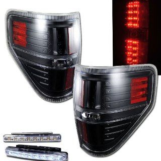 2009 2010 FORD F 150 F150 REAR BRAKE TAIL LIGHT BLACK HOUSING+LED BUMPER RUNNING: Automotive