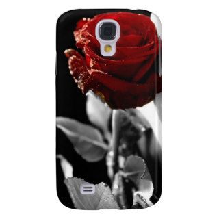 Beautiful Red Rose with Black & White background Galaxy S4 Covers