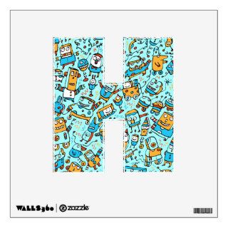 Rocking Little Robots Letter H Wall Decal