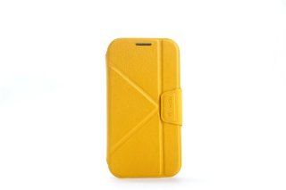 HJX Yellow S4 IV i9500 New Style Unique Design Slim Leather Case Flip Cover Folio with Stand For Samsung Galaxy S4 IV i9500 Cell Phones & Accessories
